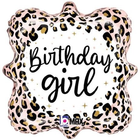 LOONBALLOON 18 inch SATIN LEOPARD BIRTHDAY GIRL 2 pcs LB-26284P-B-P